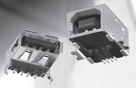 KUSBX-SMT-BS1N-W, USB Connectors B TYPE SMT RECEPT WHITE -SHIP ON TRAY