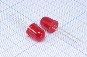 GNL-10003UED-1, Светодиод красный 40° d=10мм 200мКд 625нм (High Bright Orange); Q-15888R СД 10x14 \кр\ 200\ 40\кр мат\GNL-10003UED-1\