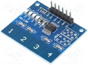 OKY3421, Датчик: касания, емкостный, Каналы: 4, IC: TTP224, 2,4-5,5ВDC