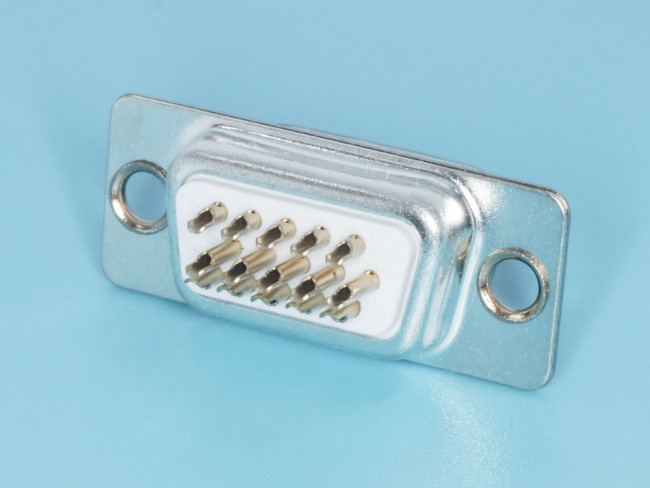 DHS-15M, Разъем D-SUB 15 контактов высокой плотности, вилка на кабель, пайка