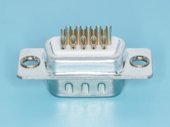 DHS-15M, Разъем D-SUB 15 контактов высокой плотности, вилка на кабель, пайка