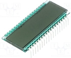 DE301-TU-30/6.35-5, Дисплей ЖКД, цифровой, STN Positive, Кол-во знаков 8, Знак 7мм