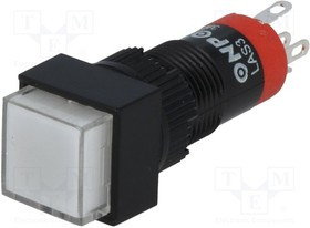 V10F-11-W, Переключатель: кнопочный, Пол: 2, SPDT, 0,5A/250ВAC, 1A/24ВDC, IP40