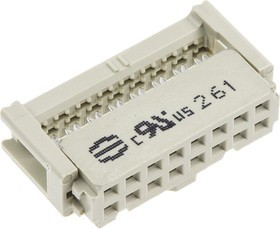 09185166803, Harting 16-Way IDC Connector Socket for Cable Mount, 2-Row