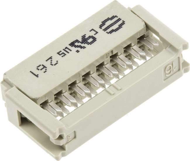 09185166803, Harting 16-Way IDC Connector Socket for Cable Mount, 2-Row