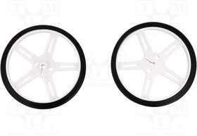 POLOLU-1429, Колесо, белый, Ось: D профиль, Кол-во шт: 2, на корпус, d: 70мм POLOLU-1429, Колесо, белый, Ось: D профиль, Кол-во шт: 2, на корпус, d: 70мм