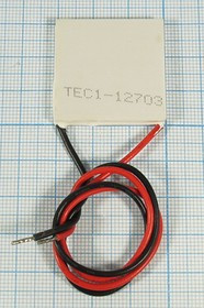 Модуль Пельтье 30x30x3,5, напряжение 12В, ток 3А, 36Вт, TEC1-12703