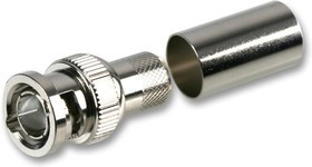 VB10-2025RBS, Разъем РЧ / Коаксиальный, BNC Коаксиальный, Прямое Гнездо, Обжимной, 75 Ом, CT125, Латунь