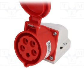 125-6K, Разъем: питания AC, трехфазный, гнездо, "мама", 32А, 400ВAC, IP44