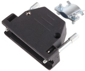 2801-0102-03, MHED Series ABS D Sub Backshell, 25 Way, Strain Relief 2801-0102-03, MHED Series ABS D Sub Backshell, 25 Way, Strain Relief