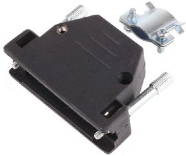 2801-0102-03, MHED Series ABS D Sub Backshell, 25 Way, Strain Relief