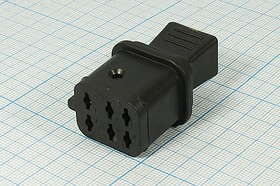 Разъем питания AC розетка, 6HP,на кабель,для переносных TV