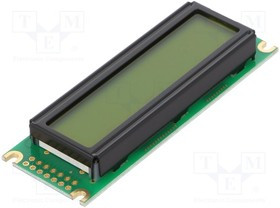 RC1602D-YHY-ESX, Дисплей: LCD, алфавитно-цифровой, STN Positive, 16x2, LED, PIN: 14