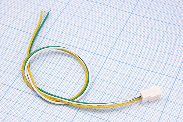 Гнездо питания HU на кабель, однорядное, 3отверстия, шаг2,54мм, с проводами 300мм; Q-1309 L гн пит HU\1x 3\P2,54\каб\\HU-03\3L300\