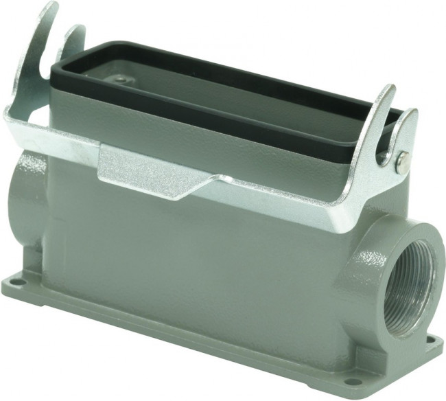 MP009423, Разъем для тяжелых условий, Основа, сквозной монтаж с гайкой, ввод сбоку, Корпус из Алюминия MP009423, Разъем для тяжелых условий, Основа, сквозной монтаж с гайкой, ввод сбоку, Корпус из Алюминия