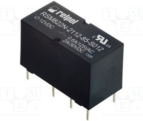 RSM822N211285S012, Реле: электромагнитное, DPDT, Uобмотки: 12ВDC, 0,6A/125ВAC, 2А