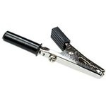 AG-029, Зажим "Крокодил" с изолятором черный, 10А, 51мм