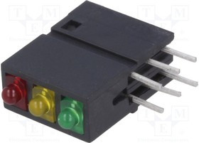 DBM3012, LED; в корпусе; красный/желтый/зеленый; 1,8мм; Кол-во диод: 3