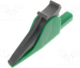 PJ5066-IEC-G, Зажим "крокодил", 36А, 1кВDC, зеленый, Диап.захвата: макс.41мм