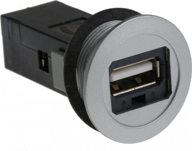 09454521901, Гнездо USB, 22мм, har-port, -25-70°C, d22,3мм, IP20, USB 2.0 A/A