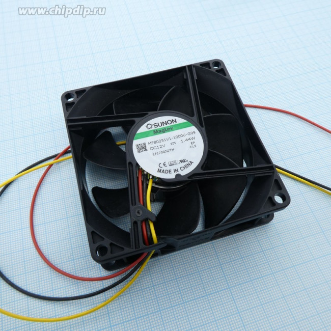 MF80251V1-1000U-G99, Вентилятор осевой, 12В DC, 80x80x25мм, подшипник Vapo, 69,29куб.м/ч, 33дБА, тахосигнал MF80251V1-1000U-G99, Вентилятор осевой, 12В DC, 80x80x25мм, подшипник Vapo, 69,29куб.м/ч, 33дБА, тахосигнал