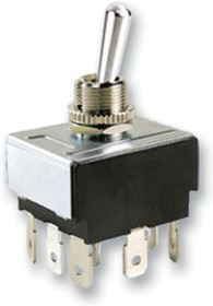 MCR13-432D1-01, Рычажный переключатель, Вкл.-Выкл.-Вкл., 3PDT, Без Подсветки, Панель, 18 А