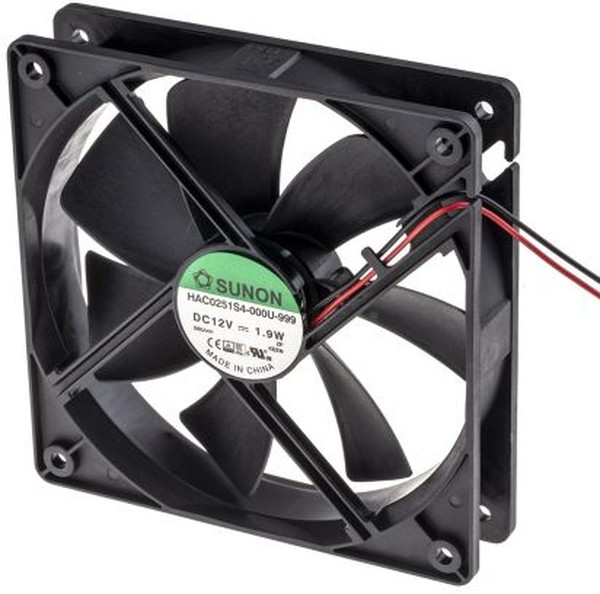 HAC0251S4-000U-999, Вентилятор осевой, 12В DC, 120х120х25мм, подшипник скольжения, 93,4куб.м/ч, 29,6дБА