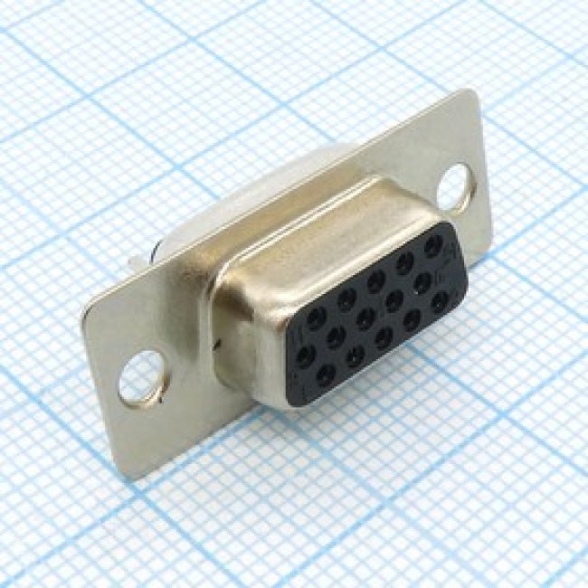 DS1035-15FBNSISS, (DHS-15F), D-SUB разъем высокой плотности, пайка на кабель, розетка