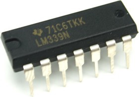LM339N, Счетверенный компаратор, (=К1401СА1), [DIP-14]
