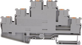 3210512, PT 2.5-3PV Series Grey Multi Level Terminal Block, 0.14 4mm², Triple-Level, Push In