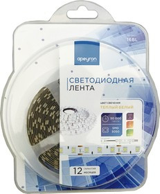 16BL (5050-60LED-IP20-WW), Лента светодиодная, теплый белый, 12В, 14.4Вт/м, 60SMD(5050)/м, 700Лм/м, IP20, цена за катушку 5м