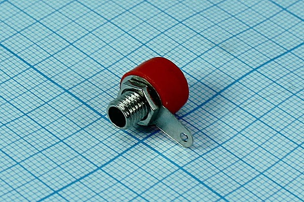 Клемма приборная 4мм, красная, медная; №9890RC клемма приб 4,0\разъём\кр\11x15\ пл\Ni\QZ10-0061Cu