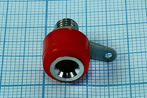 Клемма приборная 4мм, красная, медная; №9890RC клемма приб 4,0\разъём\кр\11x15\ пл\Ni\QZ10-0061Cu