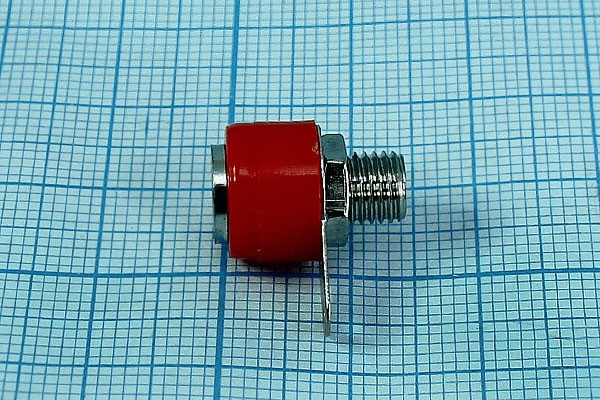 Клемма приборная 4мм, красная, медная; №9890RC клемма приб 4,0\разъём\кр\11x15\ пл\Ni\QZ10-0061Cu