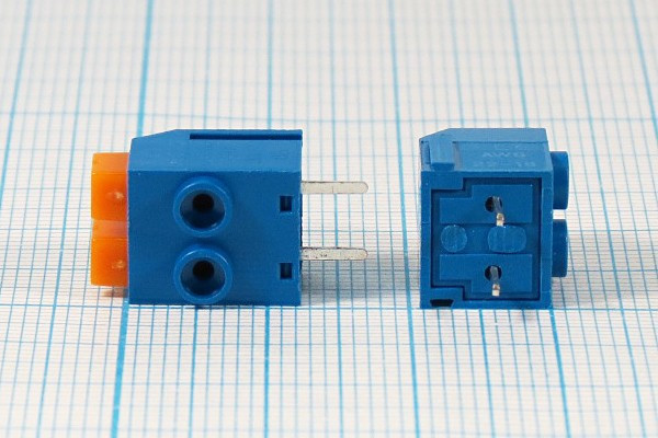 Клеммник наборный, 2 контакта, шаг 5мм, на плату нажатием, 390-021-12WS; №2739 клеммн наборный \\2P5 \плат\\наж 390-021-12WS