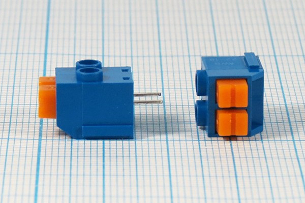 Клеммник наборный, 2 контакта, шаг 5мм, на плату нажатием, 390-021-12WS; №2739 клеммн наборный \\2P5 \плат\\наж 390-021-12WS