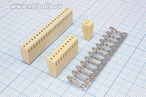 HU-16 pitch 2.54mm+Terminal, Разъём питания низковольтный HU-16 шаг 2.54 мм+клеммный, 16 контактов