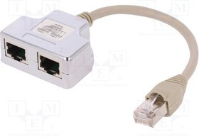 AT-AGCX2, Splitter; Cat: 5; shielded; RJ45 socket x2,RJ45 plug