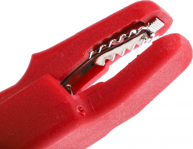 932146101, Crocodile Clip 4 mm Connection, Brass Contact, 25A, Red