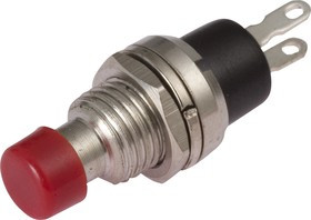 PBS10C-2 red, Кнопка без фиксации ON-(OFF) (1A 250VAC), красная