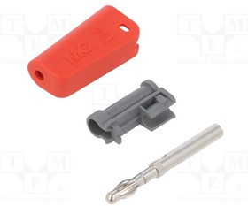 LQ-4N-30-22, Вилка; "банан" 4мм; 19А; красный; никелированные
