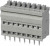 TBL009V-254-08GY-2GY, Fixed Terminal Blocks Terminal block, screwless, 2.54, Vertical, 8, Gray w Gray Button