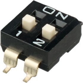 IKD0203101, Переключатель: DIP-SWITCH, Кол-во секций: 2, ON-OFF, 0,025A/24ВDC