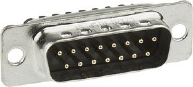 L717DA15PST, D-Sub Standard Connectors 15P Size A Machined Male Contact D-ST