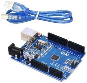 Uno R3 (CH340G) with USB cable, Программируемый контроллер на базе ATmega328, клон Arduino Uno R3