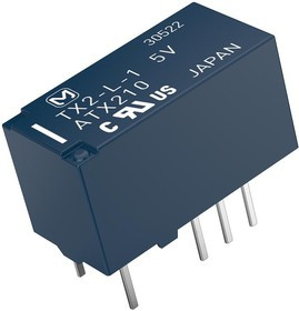 TXS2-12V, Сигнальное реле, 12 В DC, DPDT, 1 А, TX, Сквозное Отверстие, Без Защелки