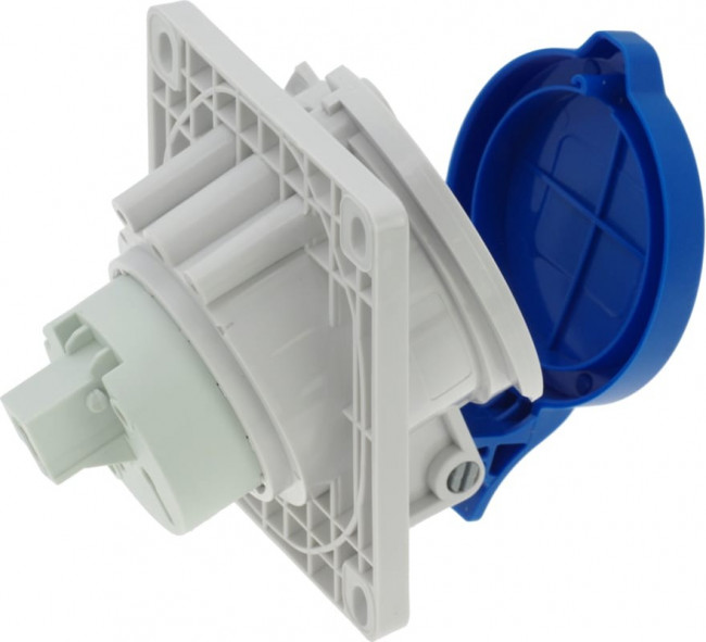 Встраиваемая наклонная розетка 32A/230V/1P+N+E/IP44, фланец 92x100 CA1492