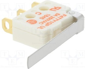F4T7Y1GPUL, Микропереключатель SNAP ACTION, с рычагом, SPDT, 5A/250ВAC, IP40