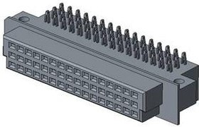 86093488694755E3LF, DIN 41612 48 Way, Type C/2, 3 Row, Right Angle DIN 41612 Connector Receptacle