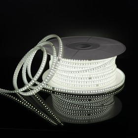 LS015 220V/ Лента светодиодная 220V 14,4W 120Led 2835 IP65 6500 холодный белый, 50 м